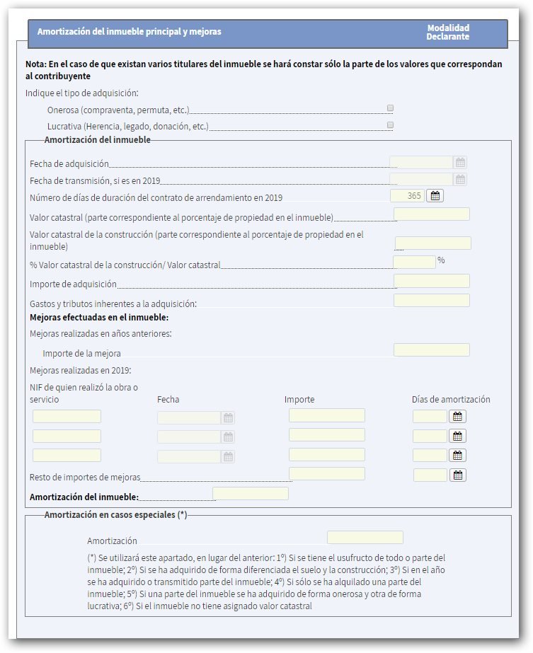 declarar alquiler amortización