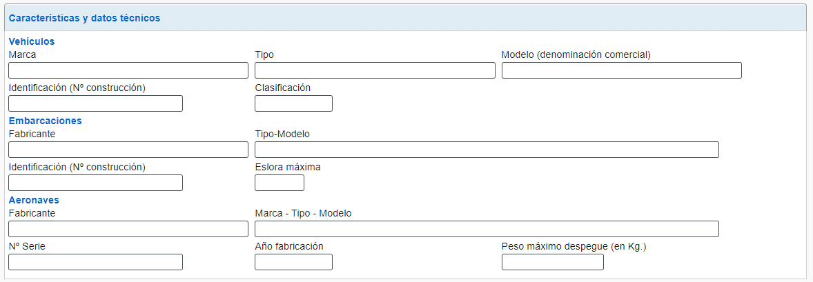 caracxteristicas modelo 309