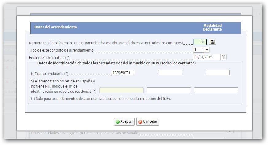 datos del alquiler