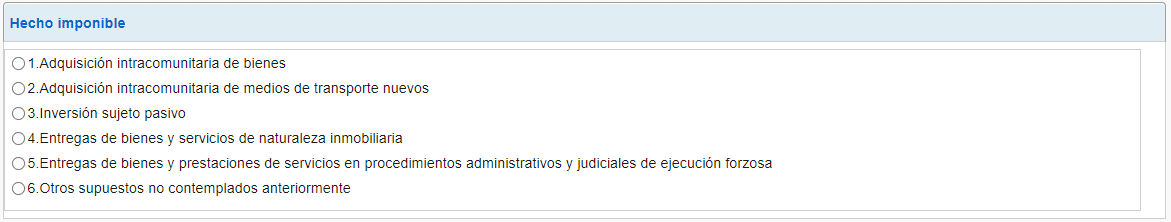 hecho imponible modelo 309